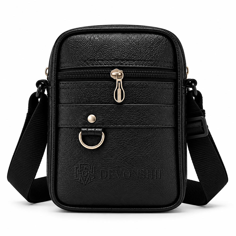 Devonshii Black Sling Bag for Men & Women