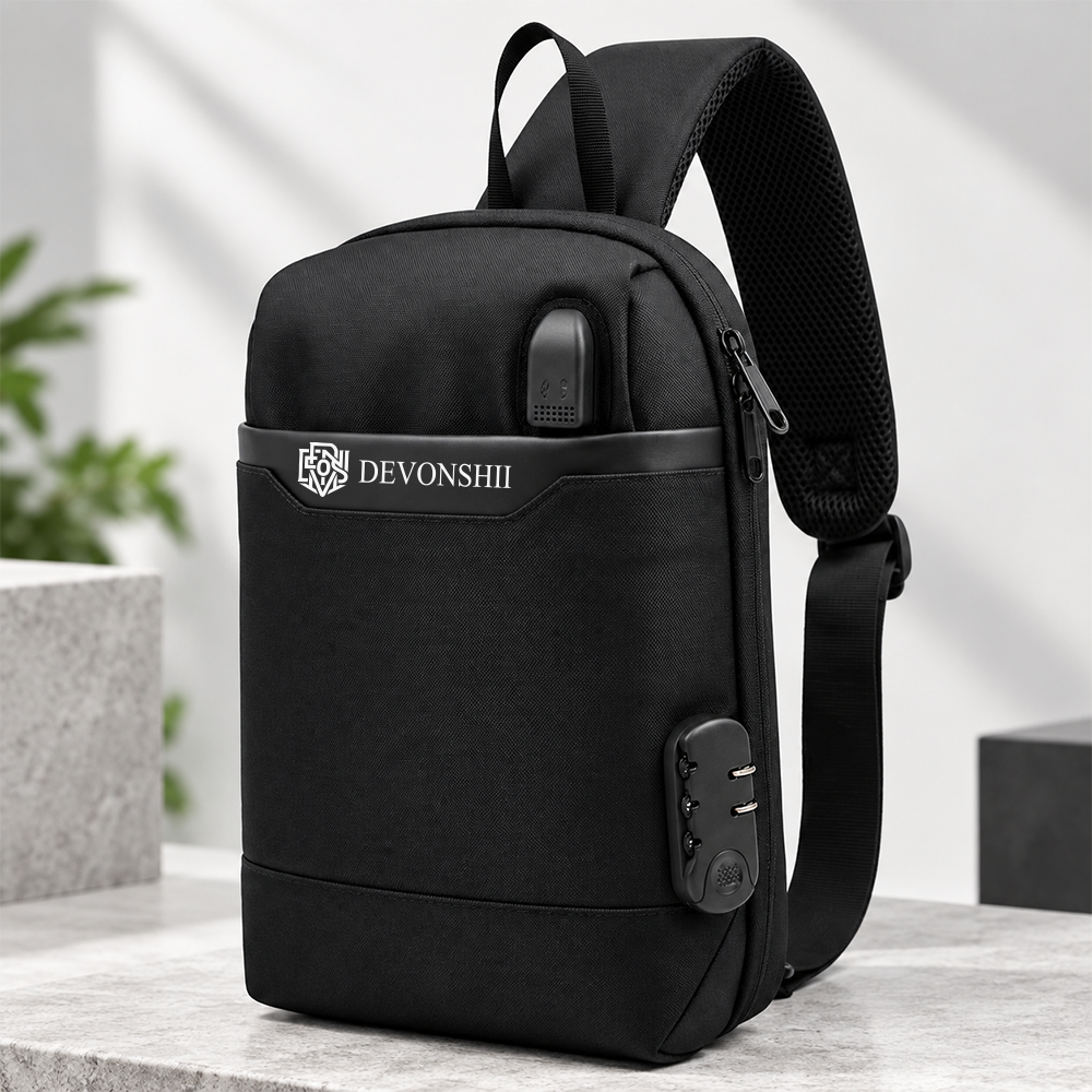 Devonshii Anti-Theft USB Charging Sling Bag for Men & Women