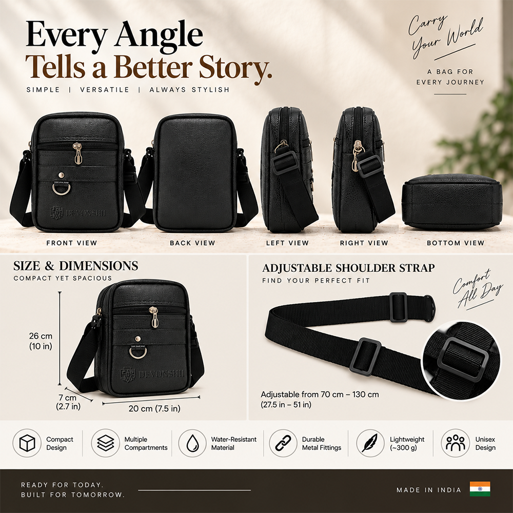 Devonshii Sling Bag Size & Dimensions